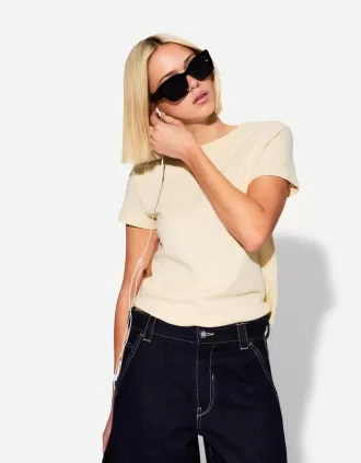 T-shirt in cotone pesante a manica corta