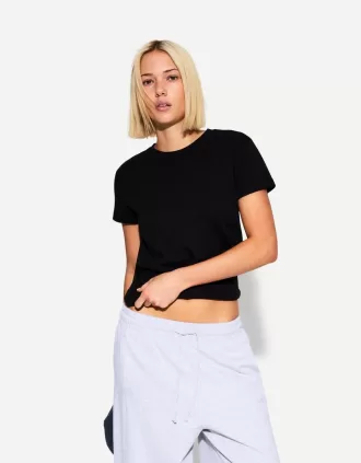 T-shirt in cotone pesante a manica corta