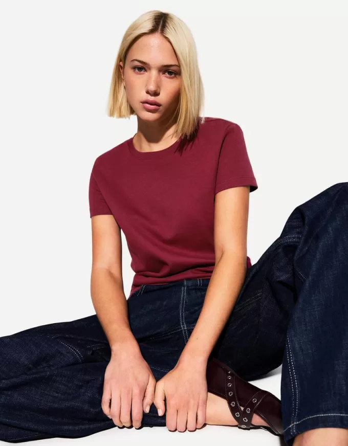 T-shirt in cotone pesante a manica corta