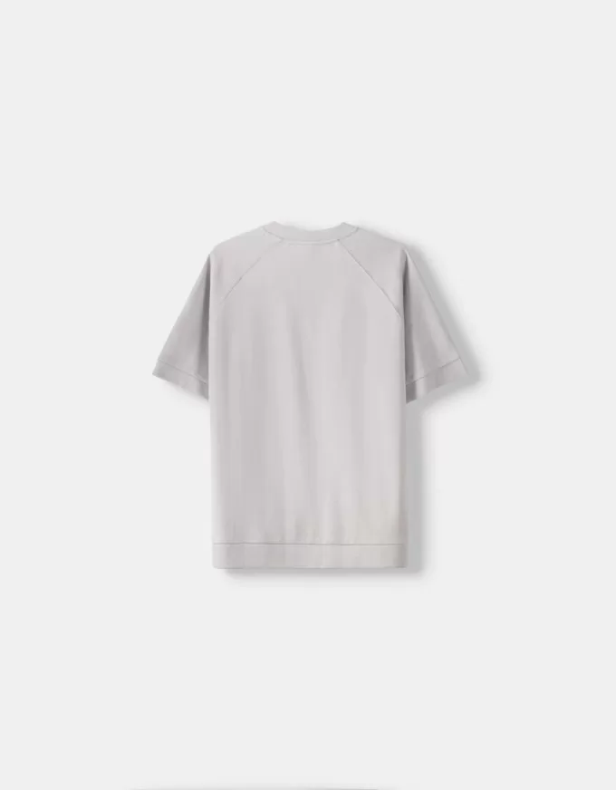 T-shirt interlock a maniche corte dal taglio squadrato