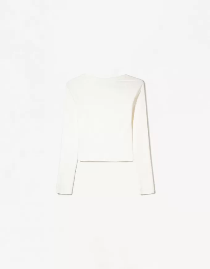 T-shirt manica lunga con scollo a V