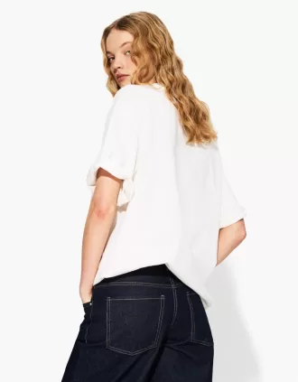T-shirt oversize in cotone pesante a maniche corte
