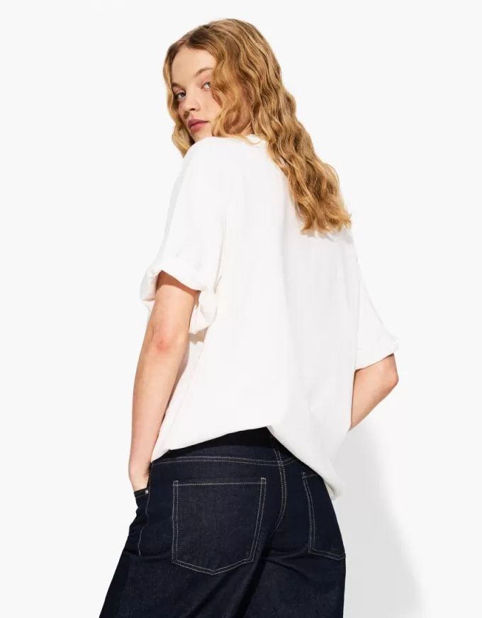 T-shirt oversize in cotone pesante a maniche corte