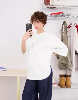T-shirt oversize in cotone pesante a maniche corte