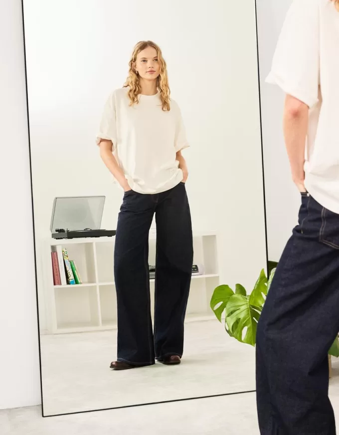 T-shirt oversize in cotone pesante a maniche corte