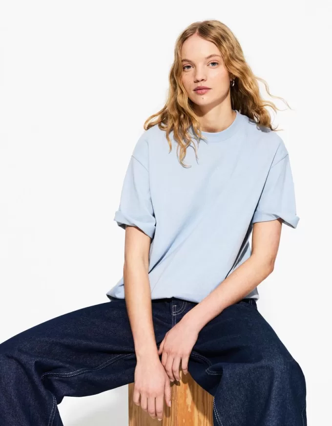 T-shirt oversize in cotone pesante a maniche corte