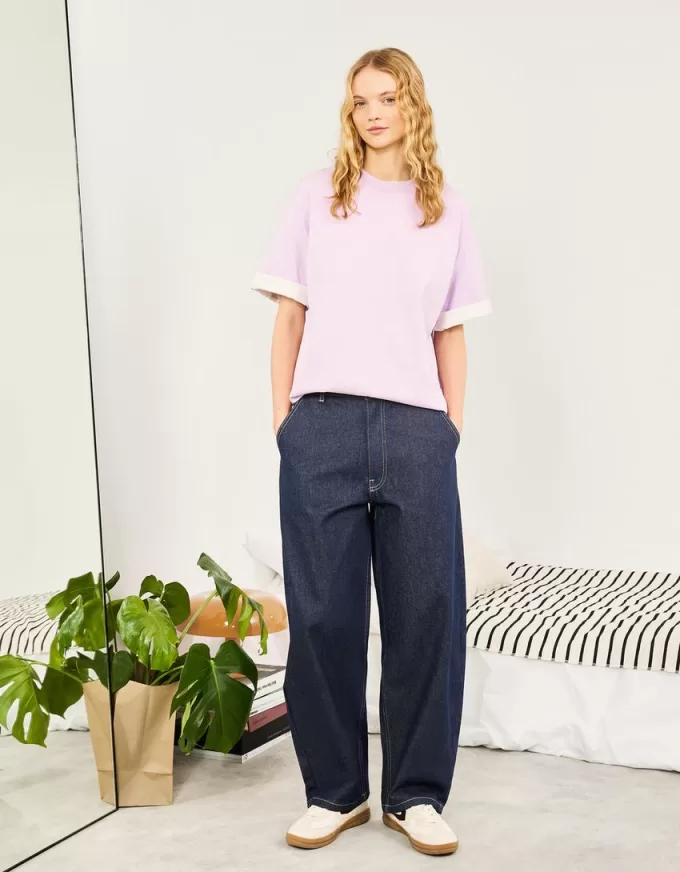 T-shirt oversize in cotone pesante a maniche corte