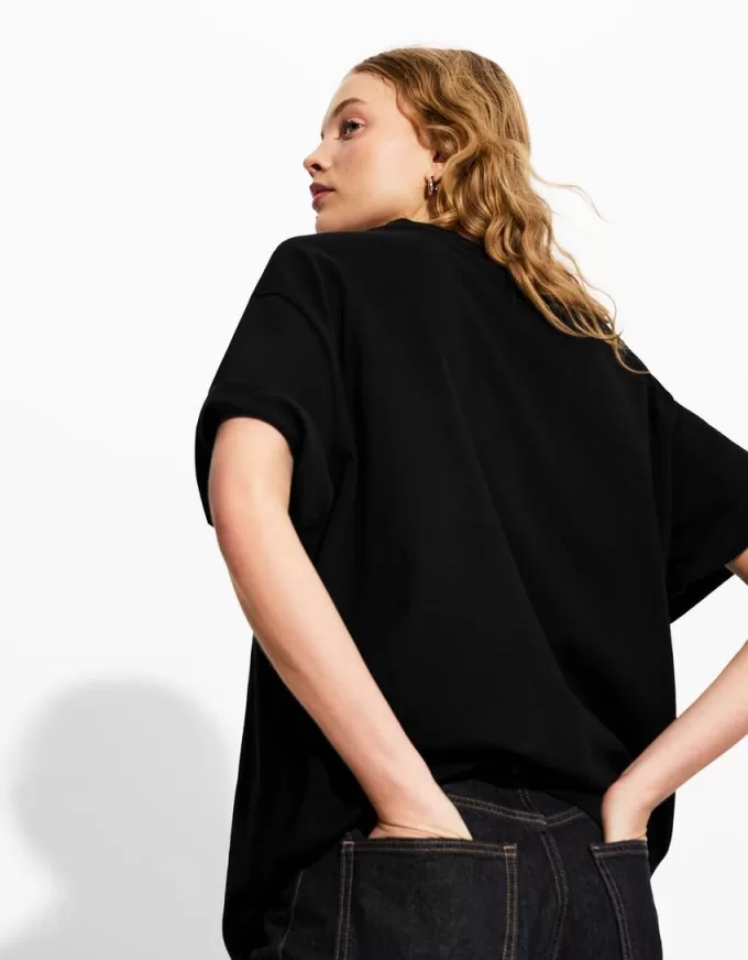 T-shirt oversize in cotone pesante a maniche corte