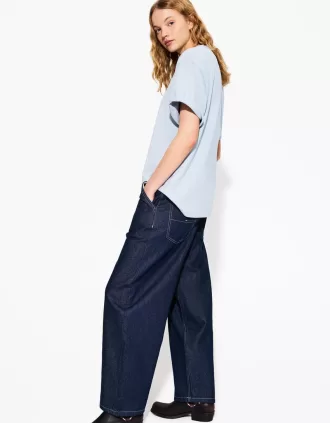 T-shirt oversize in cotone pesante a maniche corte