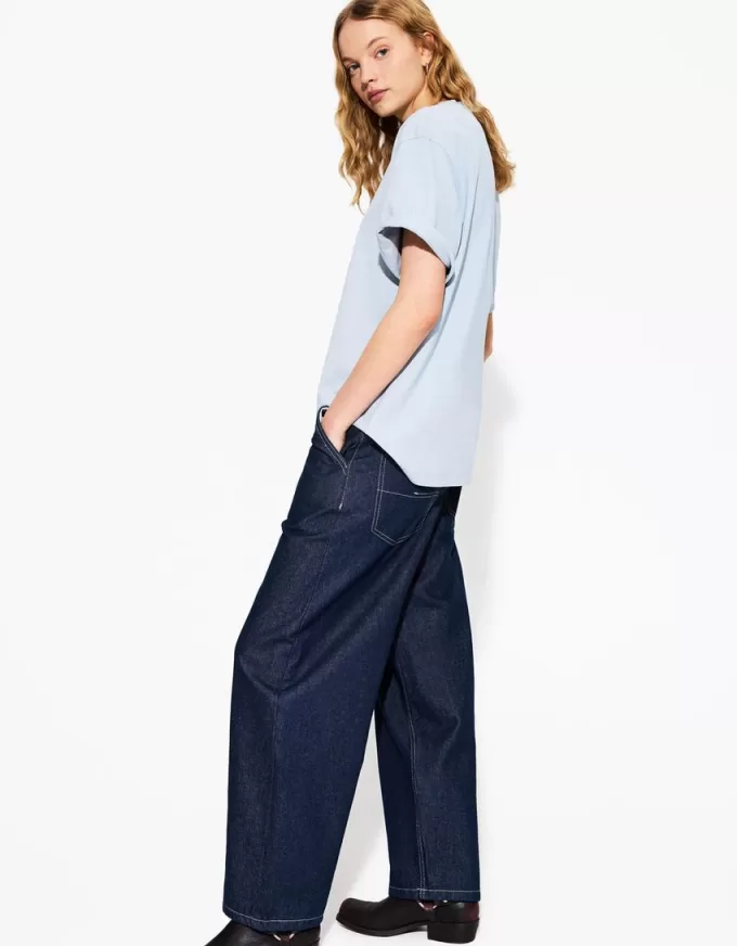 T-shirt oversize in cotone pesante a maniche corte