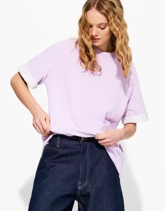T-shirt oversize in cotone pesante a maniche corte