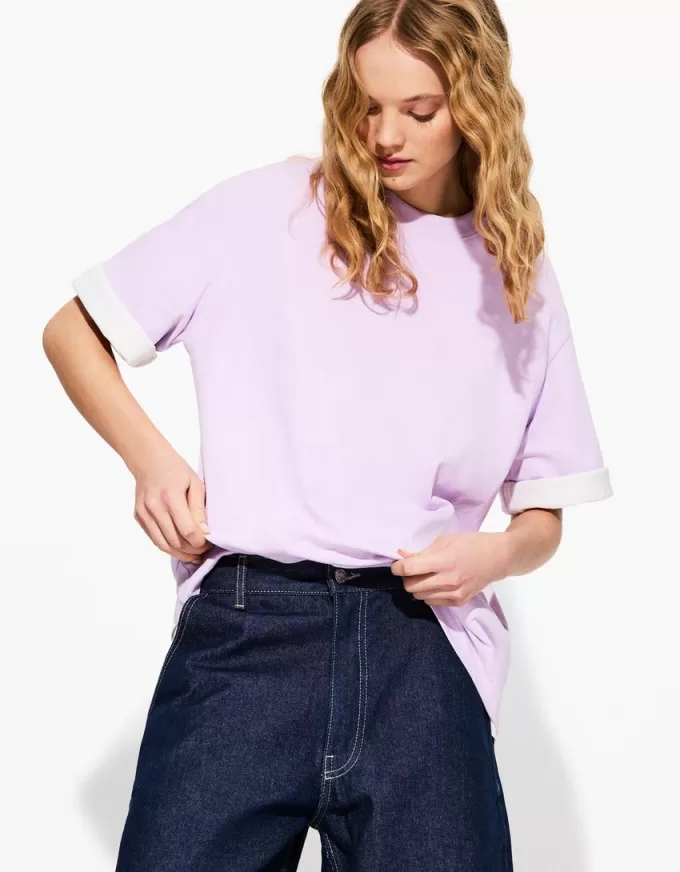 T-shirt oversize in cotone pesante a maniche corte