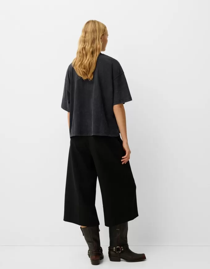 T-shirt oversize stampata a maniche corte