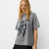 T-shirt oversize stampata a maniche corte