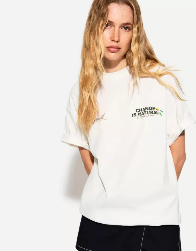 T-shirt oversize stampata a maniche corte