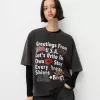 T-shirt oversize stampata a maniche corte