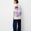 T-shirt oversize stampata a maniche corte