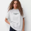 T-shirt oversize stampata a maniche corte