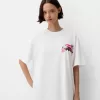 T-shirt oversize stampata a maniche corte