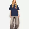 T-shirt oversize stampata a maniche corte