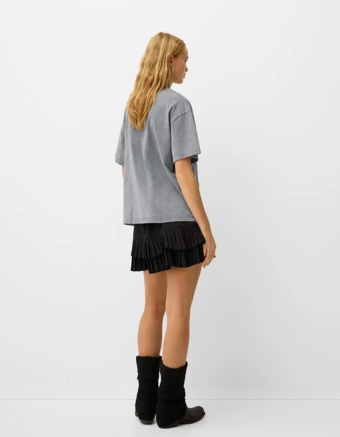 T-shirt oversize stampata a maniche corte
