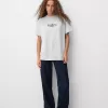T-shirt oversize stampata a maniche corte