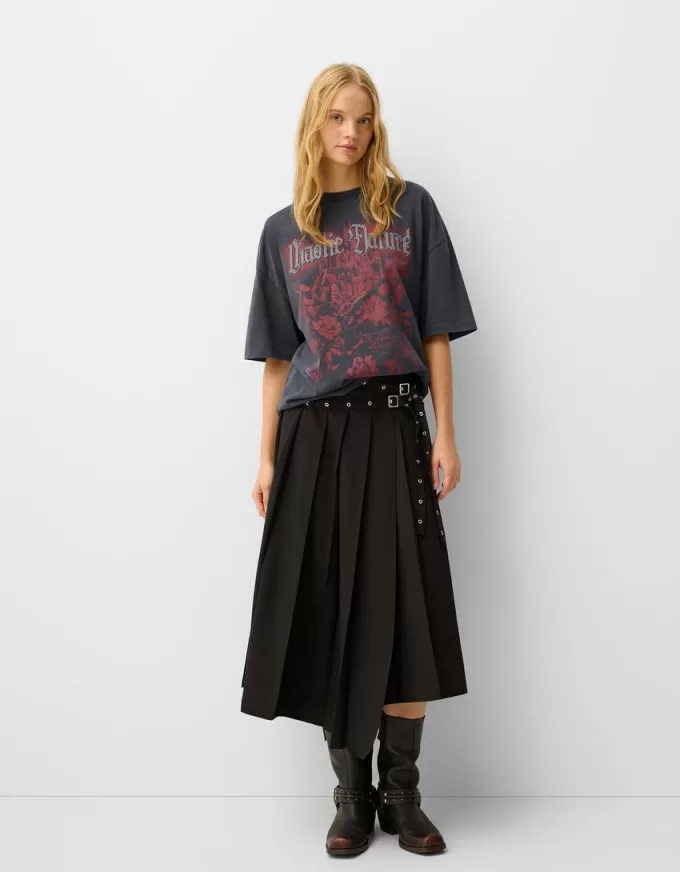 T-shirt oversize stampata a maniche corte