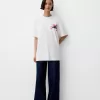 T-shirt oversize stampata a maniche corte