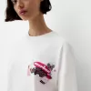 T-shirt oversize stampata a maniche corte