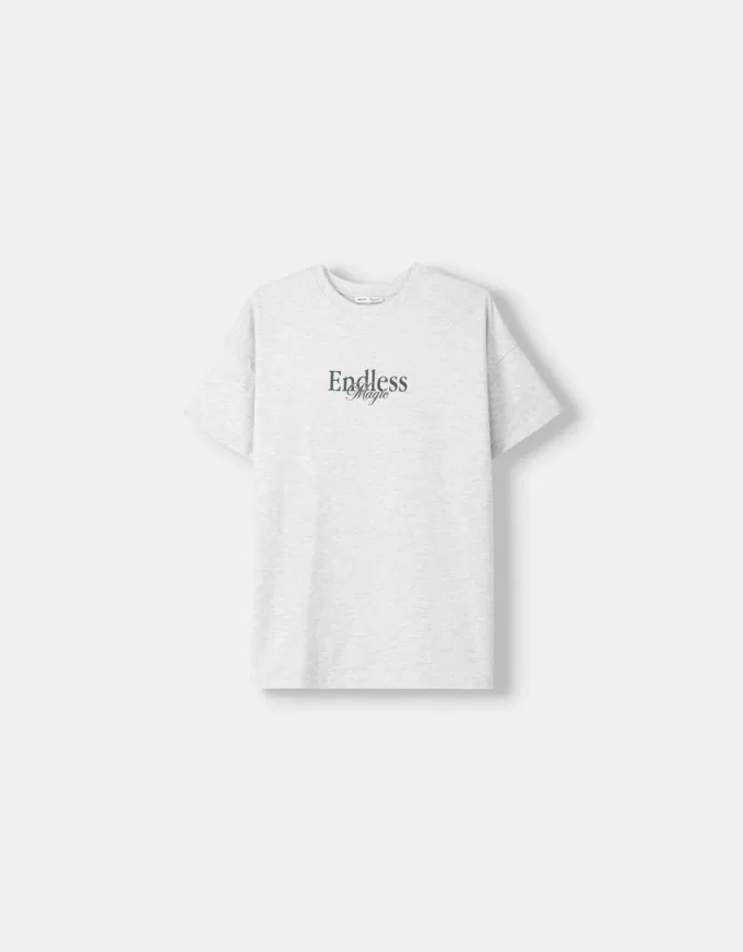 T-shirt oversize stampata a maniche corte