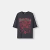 T-shirt oversize stampata a maniche corte