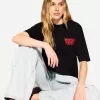 T-shirt oversize stampata a maniche corte