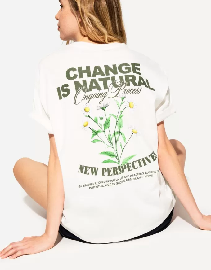 T-shirt oversize stampata a maniche corte