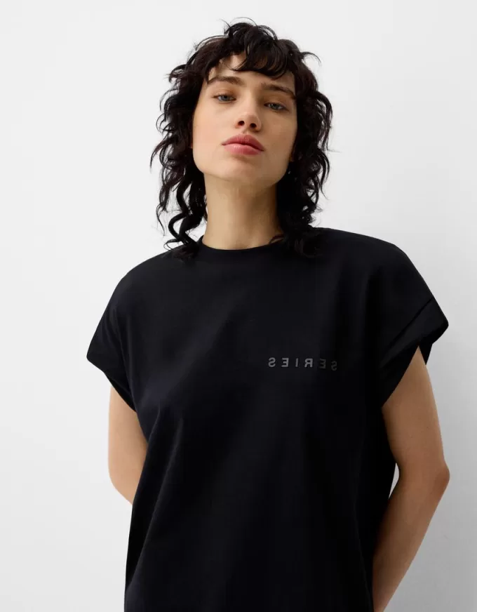 T-shirt senza maniche stampata