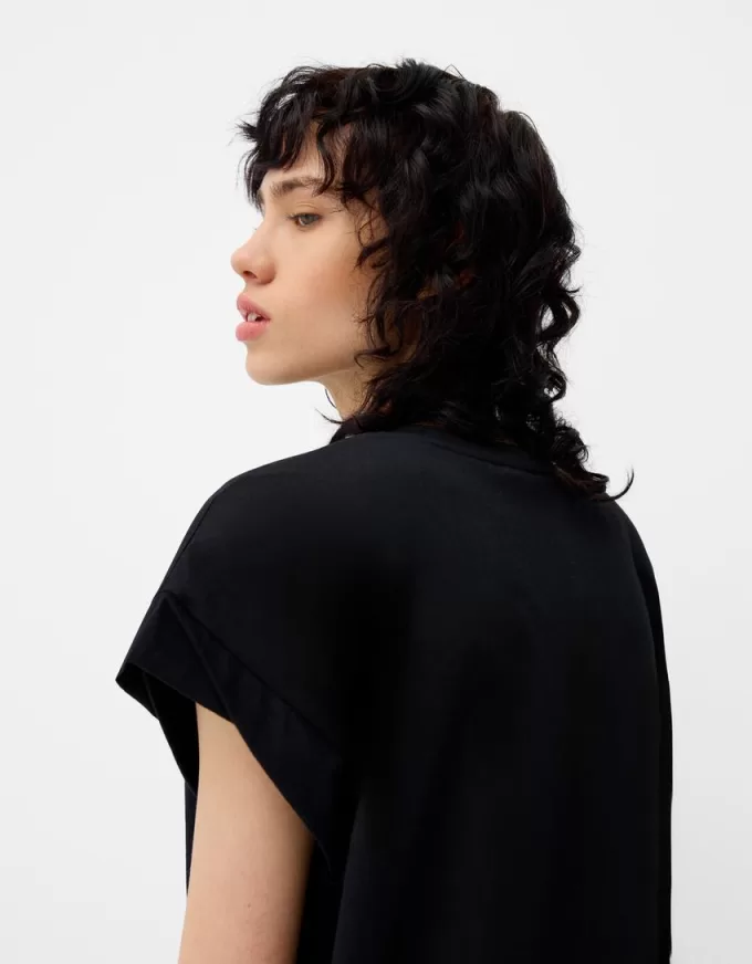 T-shirt senza maniche stampata