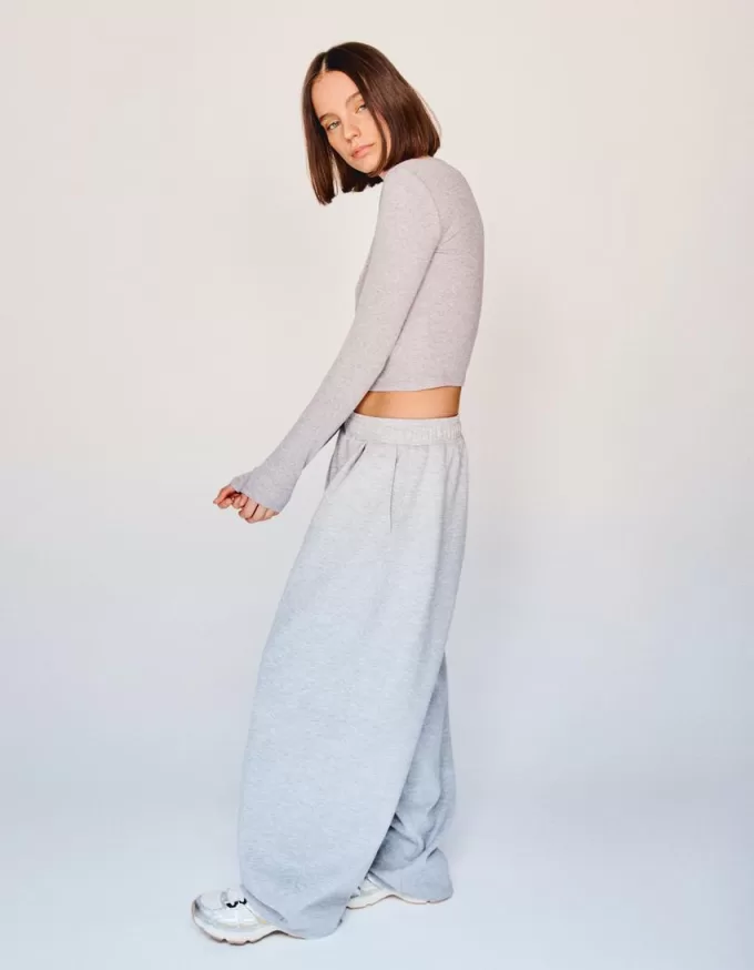 T-shirt serafino a maniche lunghe