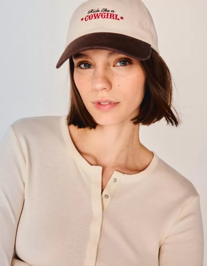 T-shirt serafino a maniche lunghe