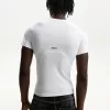 T-shirt slim fit a maniche corte con cuciture