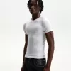 T-shirt slim fit a maniche corte con cuciture