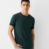 T-shirt slim fit a maniche corte con dettaglio a righe