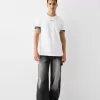 T-shirt slim fit a maniche corte con dettaglio a righe