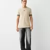T-shirt slim fit a maniche corte con dettaglio a righe