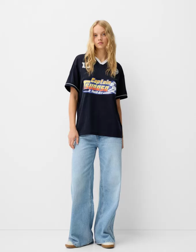 T-shirt sportiva Captain Tsubasa a manica corta