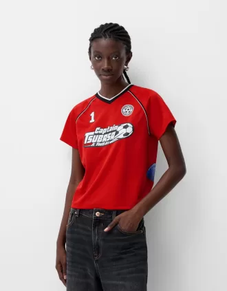 T-shirt sportiva Captain Tsubasa a manica corta