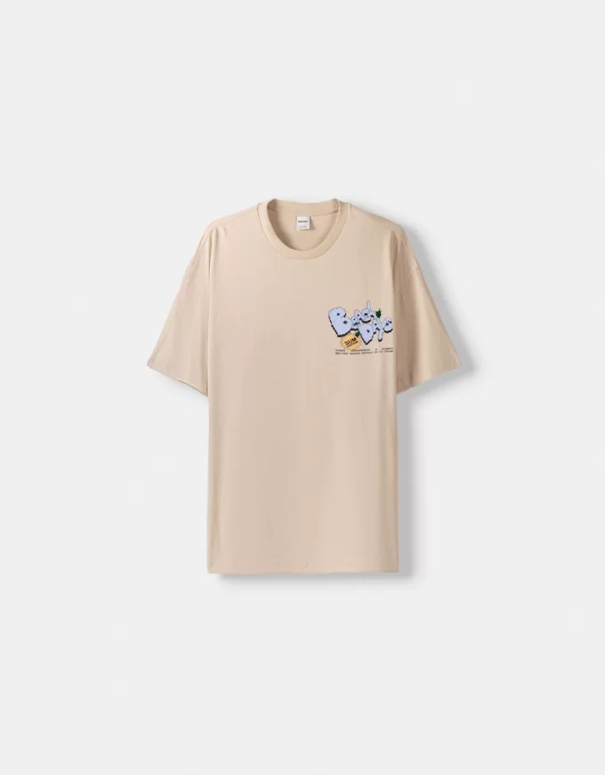 T-shirt stampata a maniche corte dal taglio squadrato