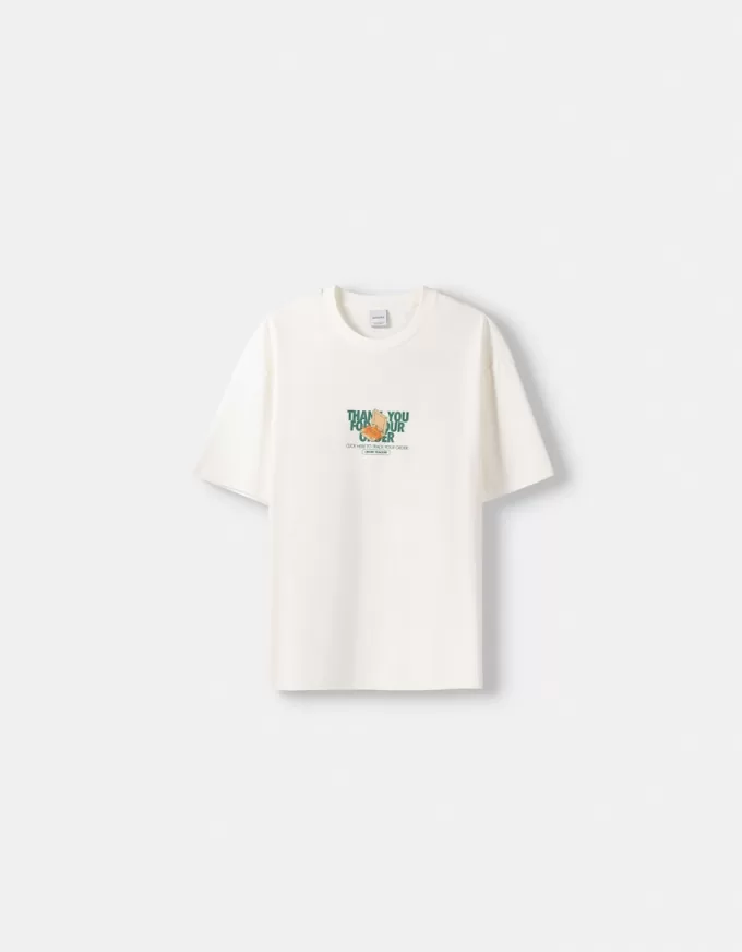 T-shirt stampata a maniche corte dal taglio squadrato