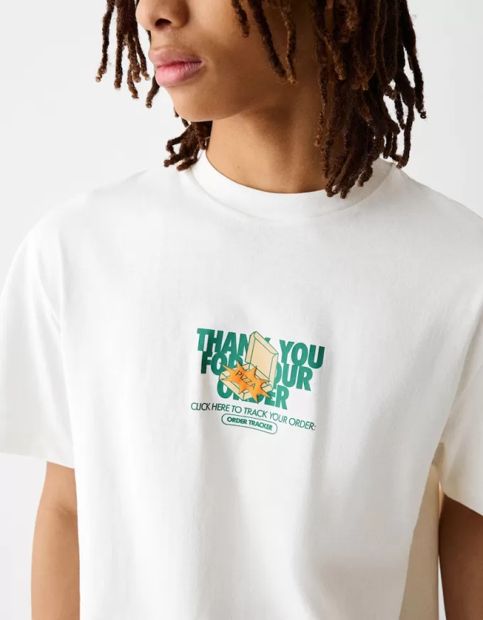 T-shirt stampata a maniche corte dal taglio squadrato