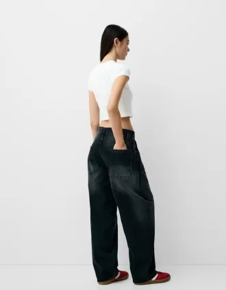 T-shirt stampata con maniche corte raglan