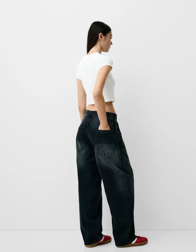 T-shirt stampata con maniche corte raglan