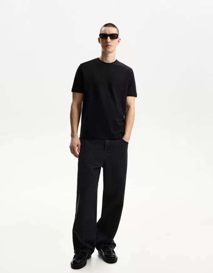 T-shirt testurizzata a maniche corte